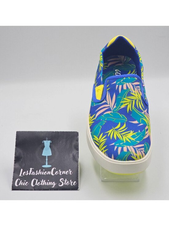 NWT OluKai Men\'s Laeahi Pai Sunset Blue Aloha Canvas Slip-On Sneakers Sz 10 2845 main image 14
